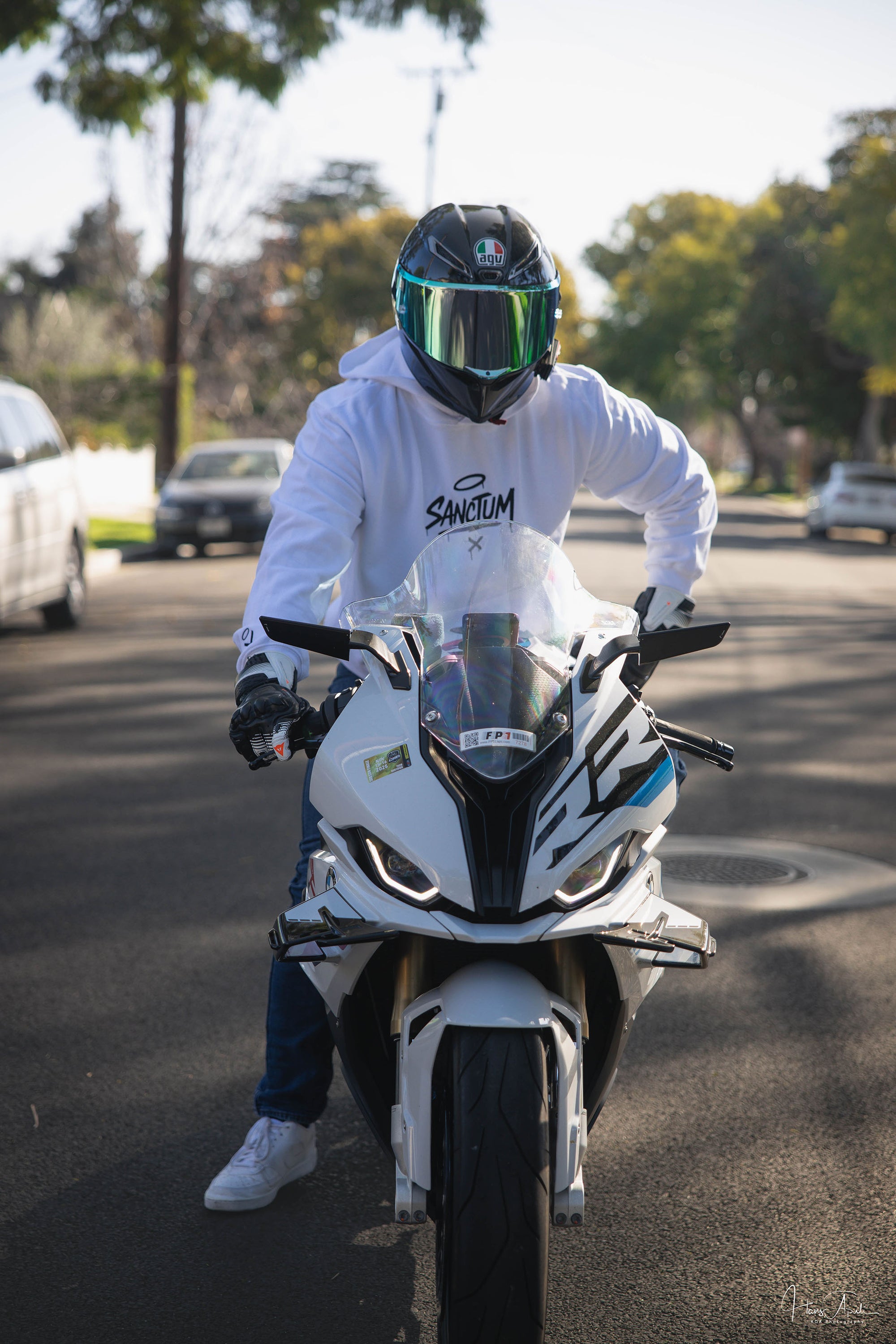 White Logo Hoodie