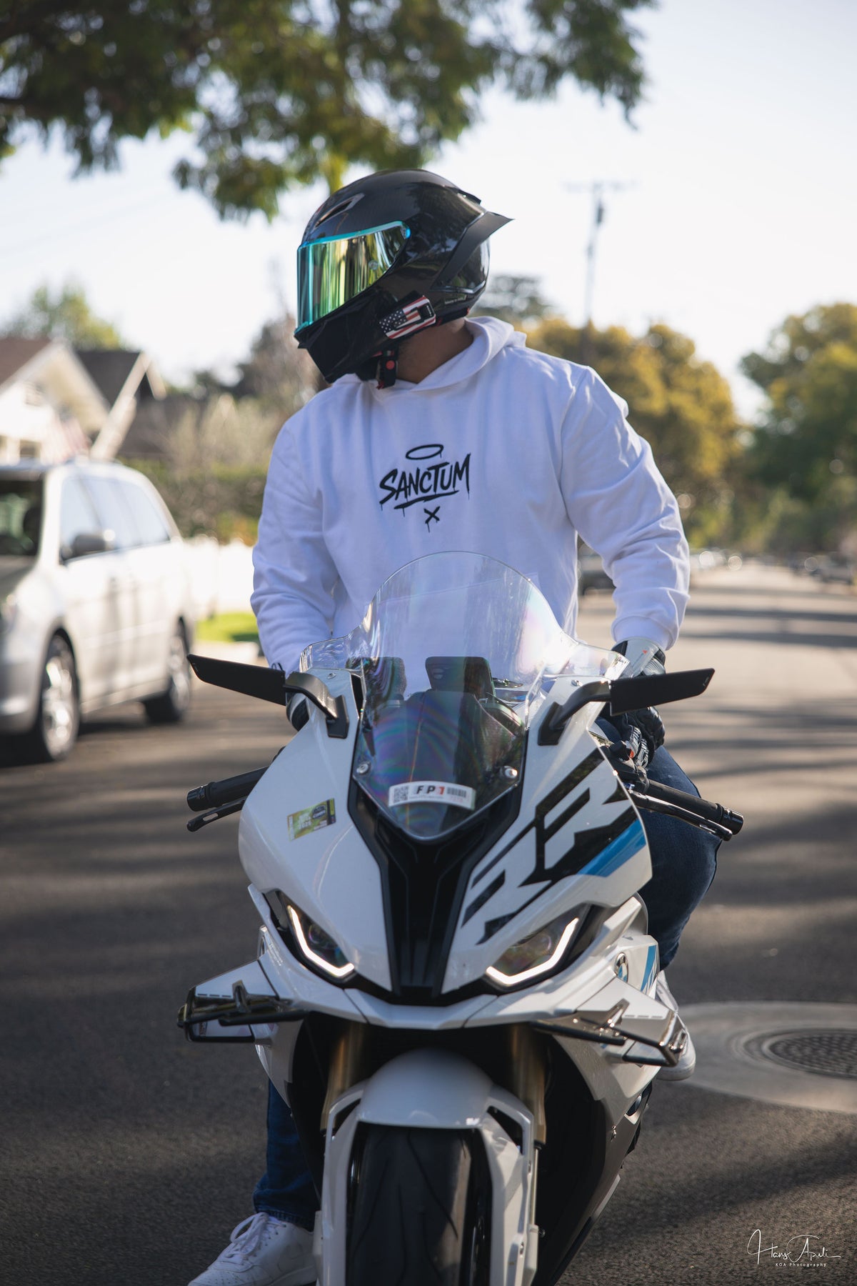 White Logo Hoodie